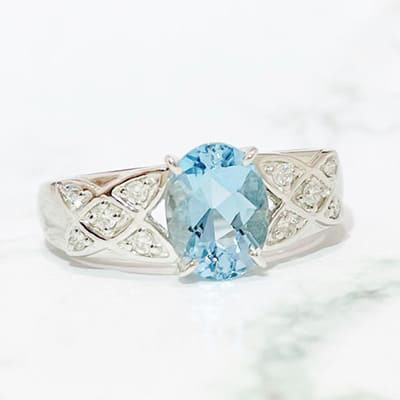Aquamarine ring 1.02ct Pt900