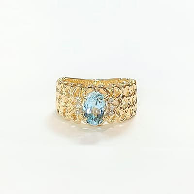 Aquamarine ring 1.49ct K18YG