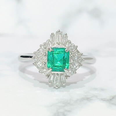 Cincin Zamrud 0.58 karat Pt900