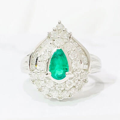 Cincin Zamrud Pt900 tanpa ukiran