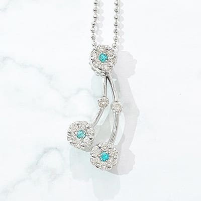 Paraiba tourmaline necklace 0.05ct K18WG !