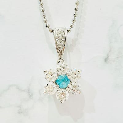 Paraiba tourmaline necklace 0.10ct Pt900