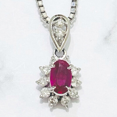 kalung Ruby 0.26 karat Pt900