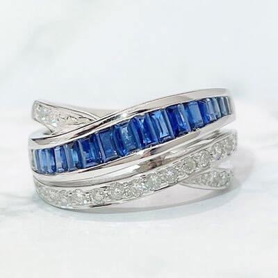 Sapphire ring 1.18ct K18WG