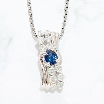 Sapphire necklace 0.30ct Pt900