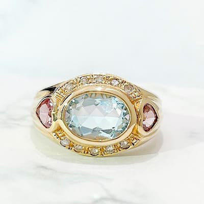 Topaz ring 2.20ct K18YG